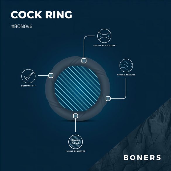 Boners Ergo - anneau pénien silicone gris