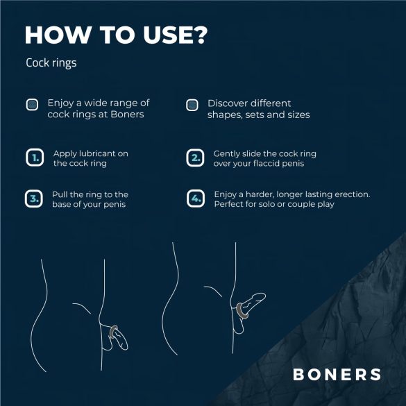 Boners Ergo - anneau pénien silicone gris
