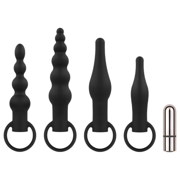Easytoys - Coffret vibromasseur anal rechargeable - 4 pièces (noir)
