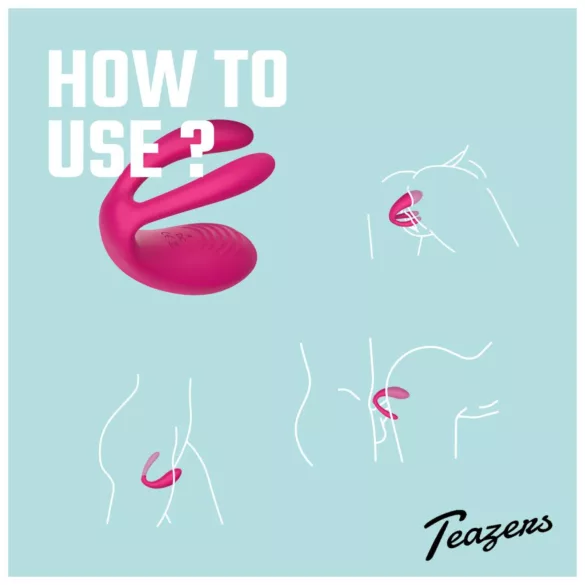 Teazers - vibromasseur couple 3 moteurs - silicone rose