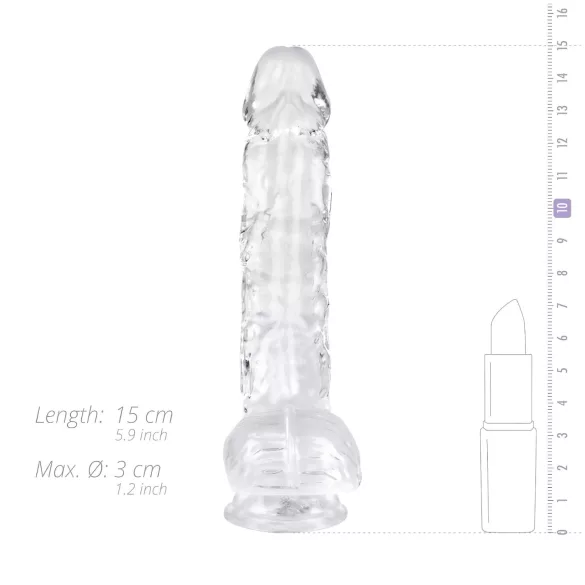 EasyToys - gode ceinture avec testicules - 13,5 cm - transparent