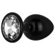 / Collection Easytoys Anal - Plug anal en métal avec bijou - M (noir)