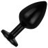 Collection Easytoys Anal - Plug anal en métal avec bijou - M (noir)