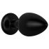 Collection Easytoys Anal - Plug anal en métal avec bijou - M (noir)