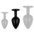 Collection Easytoys Anal - Plug anal en métal avec bijou - M (noir)