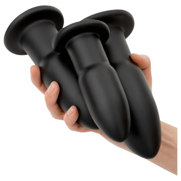 BUTTR - kit de training anal - boules progressives - silicone noir