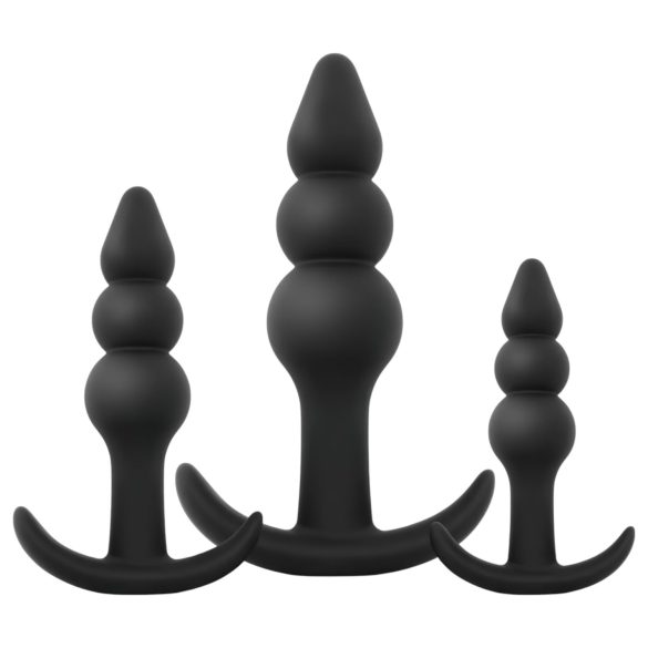 EasyToys - Set de plugs anaux boules - 3 pièces (noir)