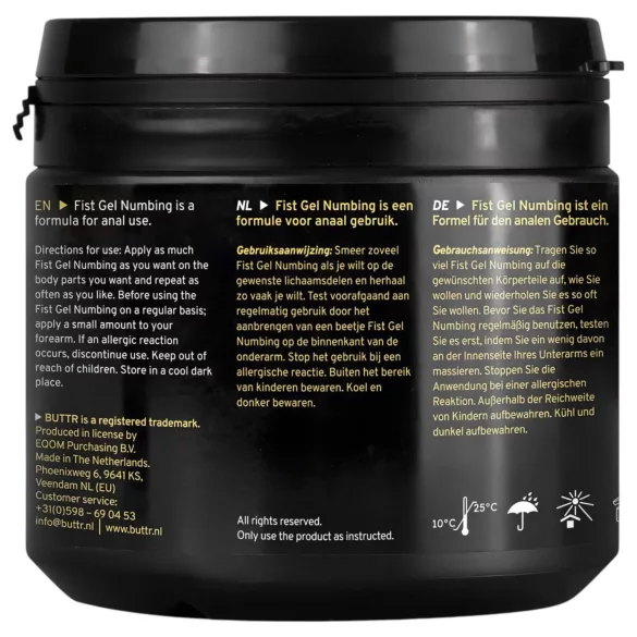 BUTTR - gel désensibilisant fisting - 500ml