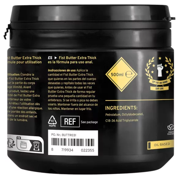 BUTTR - baume pour fist-fucking - lubrifiant - 500 ml