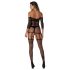 Christine - Combinaison en résille transparente - (noir) - XS-XL