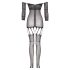 Christine - combinaison résille transparente (noir) XS-XL
