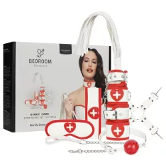   Bedroom Fantasies - Costume infirmière 8 pièces - rouge et blanc