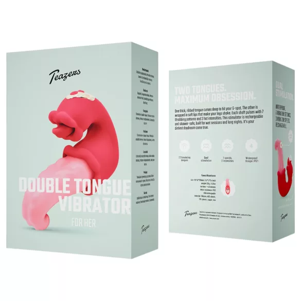 Teazers - vibromasseur double langue - stimulation intense - silicone rose