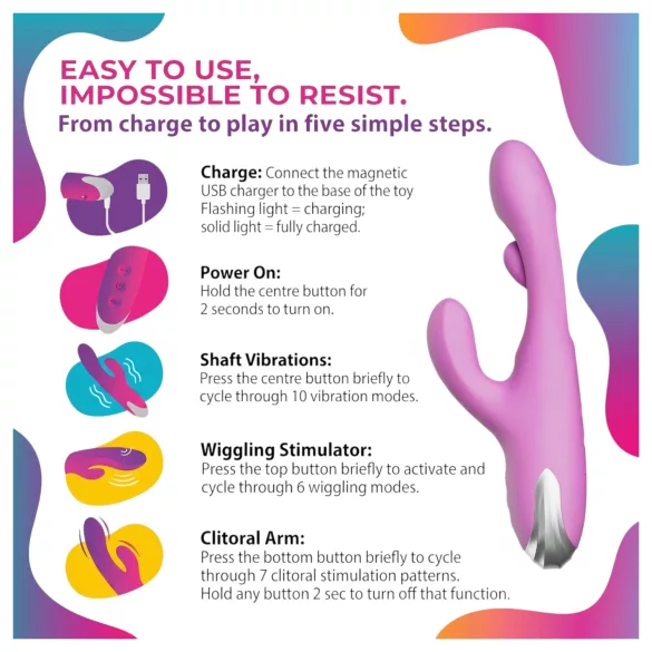 Good Vibes Only - vibromasseur à levier pour clitoris avec doigt mobile (violet)