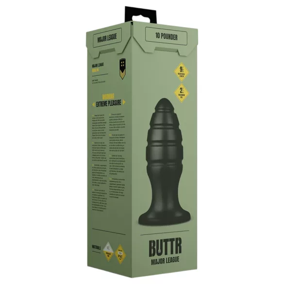 BUTTR Aftershock - plug anal géant (noir) - 23 cm