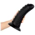 BUTTR Double Ribbed - plug anal géant à grosses côtes (noir) - 26 cm