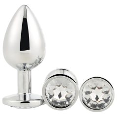 Gleaming Love - coffret plug anal - argent (3 pièces)