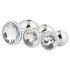 Gleaming Love - coffret plug anal - argent (3 pièces)