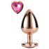 Gleaming Love - Plug anal alu pierre cœur (or rose)