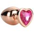 Gleaming Love - Plug anal alu pierre cœur (or rose)