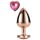 Amour Étincelant - Plug Aluminium avec Pierre en Cœur - M (Or Rose)