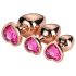 Gleaming Love - ensemble de plugs anaux coeur - rosegold (3 pièces)