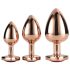 Gleaming Love - ensemble de plugs anaux coeur - rosegold (3 pièces)