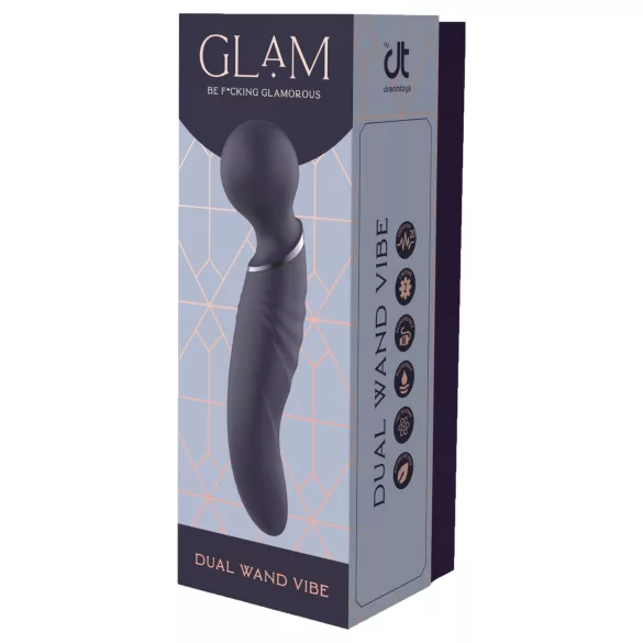 Glam - vibromasseur baguette à double extrémité (gris foncé)