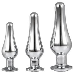 Gleaming Love - set trio plug anal argenté