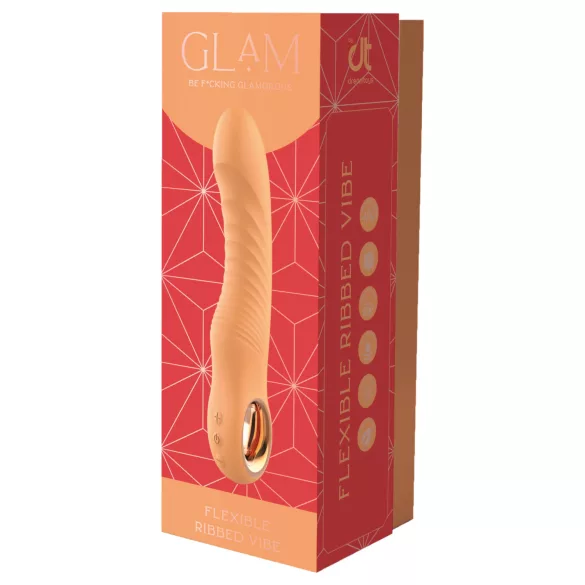 Glam - vibromasseur flexible nervuré (couleur pêche)