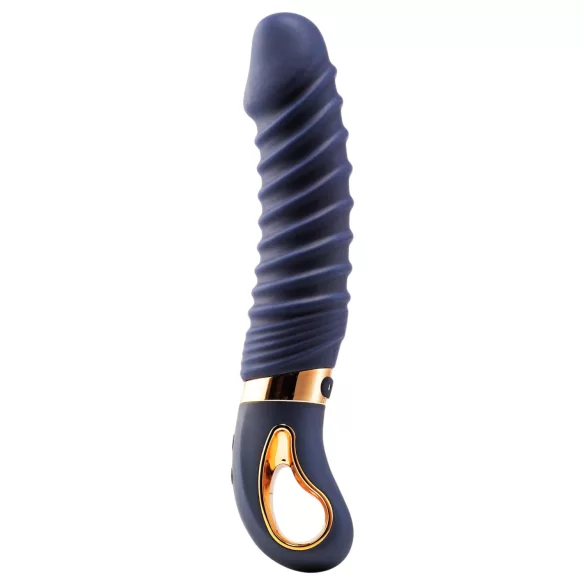 Goddess - vibromasseur nervuré chauffant (bleu foncé)