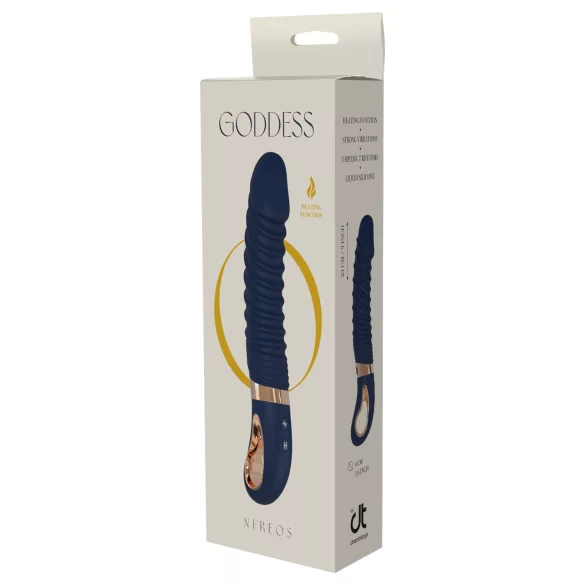 Goddess - vibromasseur nervuré chauffant (bleu foncé)