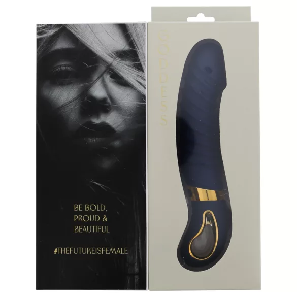 Goddess - vibromasseur nervuré chauffant (bleu foncé)