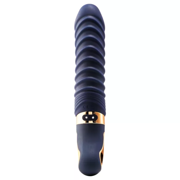 Goddess - vibromasseur nervuré chauffant (bleu foncé)