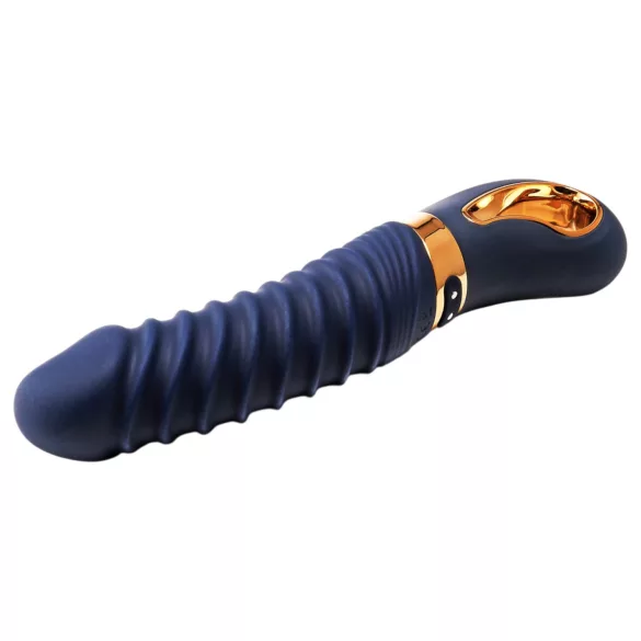 Goddess - vibromasseur nervuré chauffant (bleu foncé)