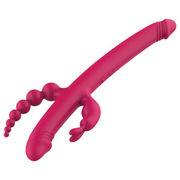 Dreamtoys - Vibromasseur rabbit 4 branches - rechargeable - silicone rose
