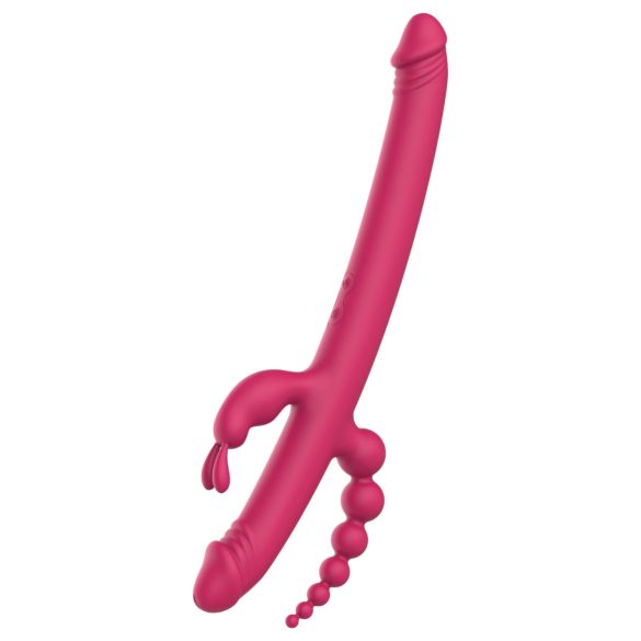 Dreamtoys - Vibromasseur rabbit 4 branches - rechargeable - silicone rose