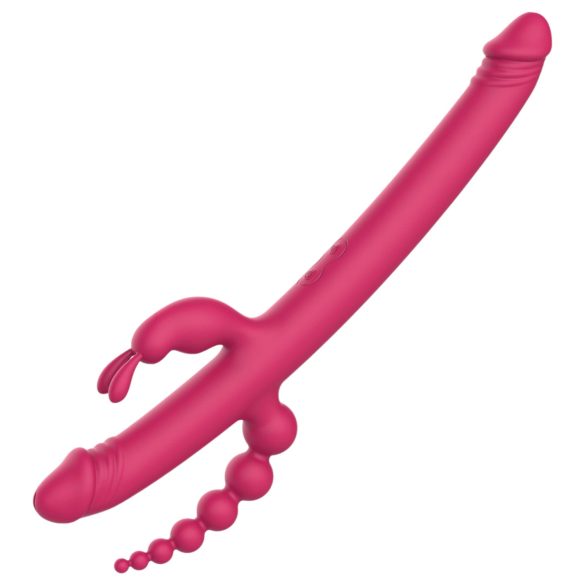 Dreamtoys - Vibromasseur rabbit 4 branches - rechargeable - silicone rose