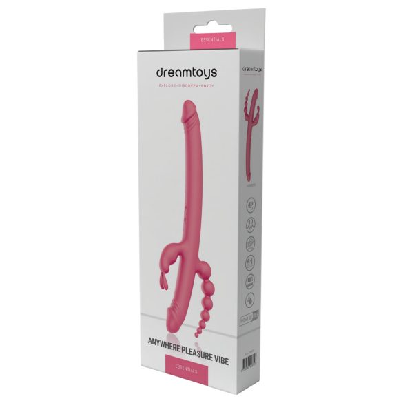 Dreamtoys - Vibromasseur rabbit 4 branches - rechargeable - silicone rose