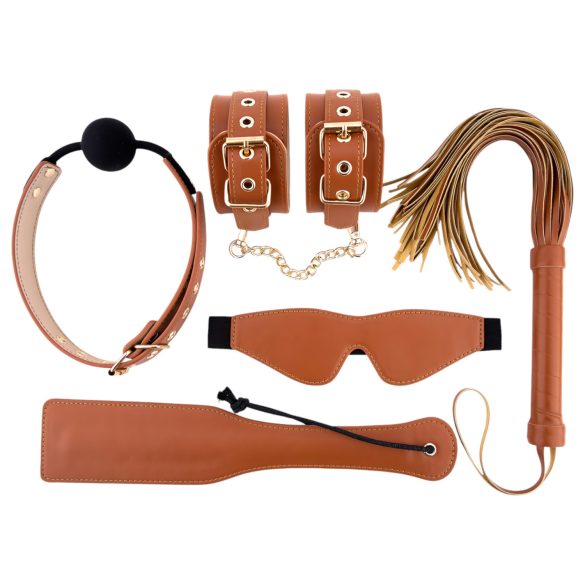Blaze Elite - Set BDSM 5 pièces (cognac)
