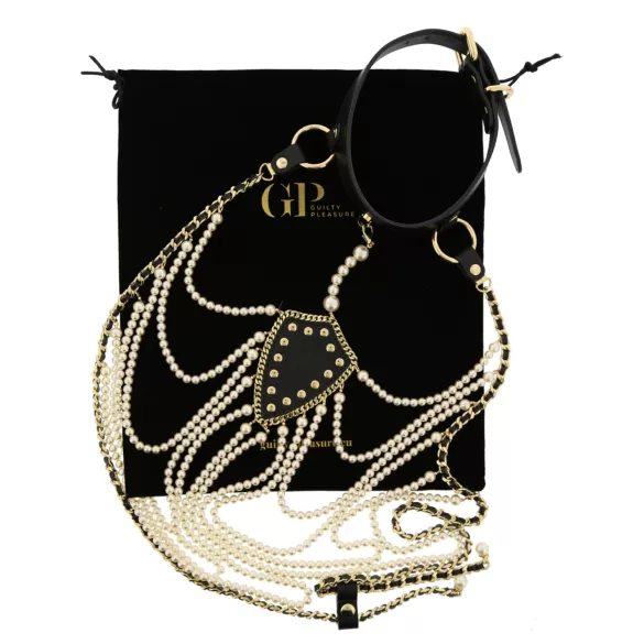 Guilty Pleasure Allure - ensemble collier et chaîne de corps (noir)
