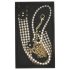 Allure - Collier perlé avec laisse (noir)