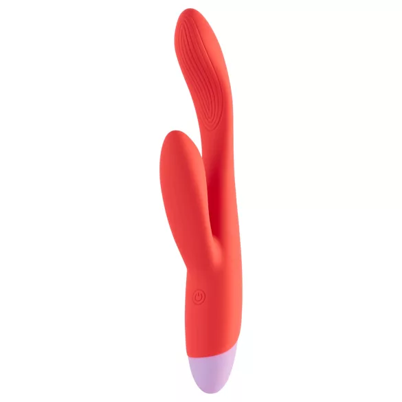 Dreamtoys - Vibromasseur point G avec stimulateur clitoris - silicone rouge