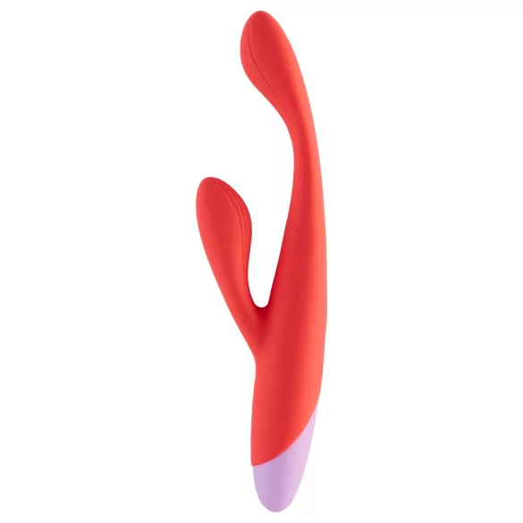 Dreamtoys - Vibromasseur point G avec stimulateur clitoris - silicone rouge