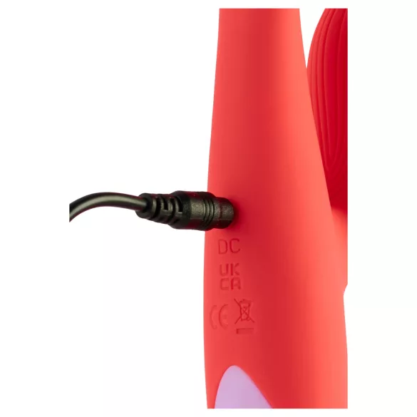 Dreamtoys - Vibromasseur point G avec stimulateur clitoris - silicone rouge