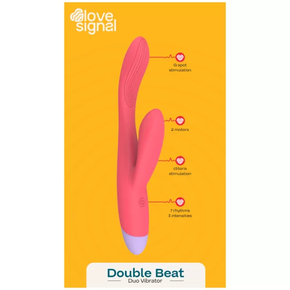 Dreamtoys - Vibromasseur point G avec stimulateur clitoris - silicone rouge