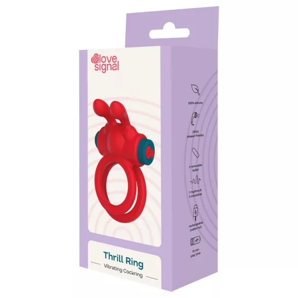 Dreamtoys Love Signal - anneau vibrant pour pénis (rouge)