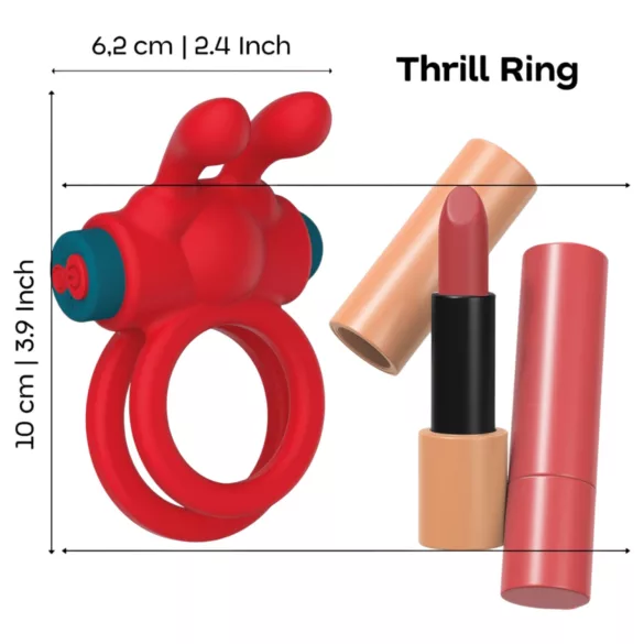 Dreamtoys Love Signal - anneau vibrant pour pénis (rouge)