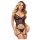 Zôf Jade - corset transparent avec porte-jarretelles et string (noir)