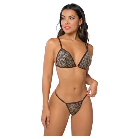 Zôf Nina - ensemble soutien-gorge et string à motif léopard (marron)